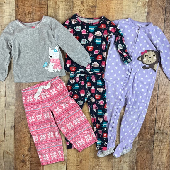 Carter's Pajamas Carters Toddler Girl Fleece Footie Pajama Set Bundle Size 2t Poshmark